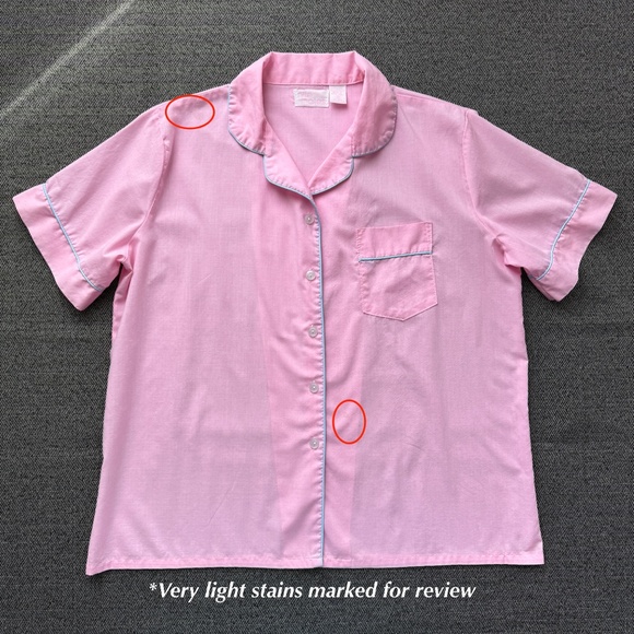 Matching Pajama Set Pastel Pink w/Blue Vintage Nite Mates - Picture 7 of 14